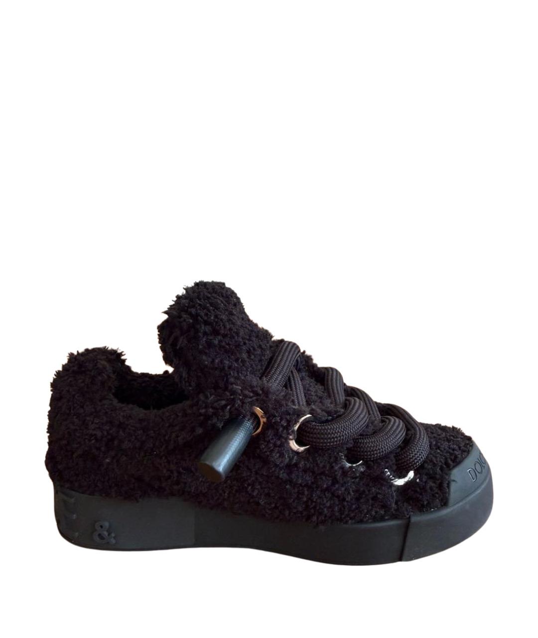 DOLCE&GABBANA Черные текстильные кеды, фото 1