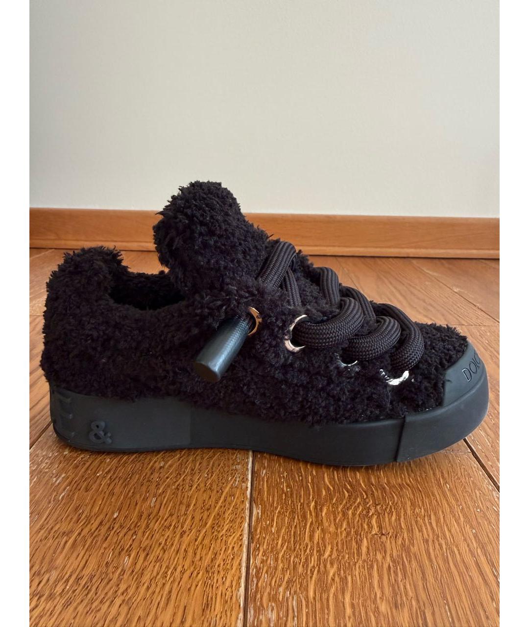 DOLCE&GABBANA Черные текстильные кеды, фото 5