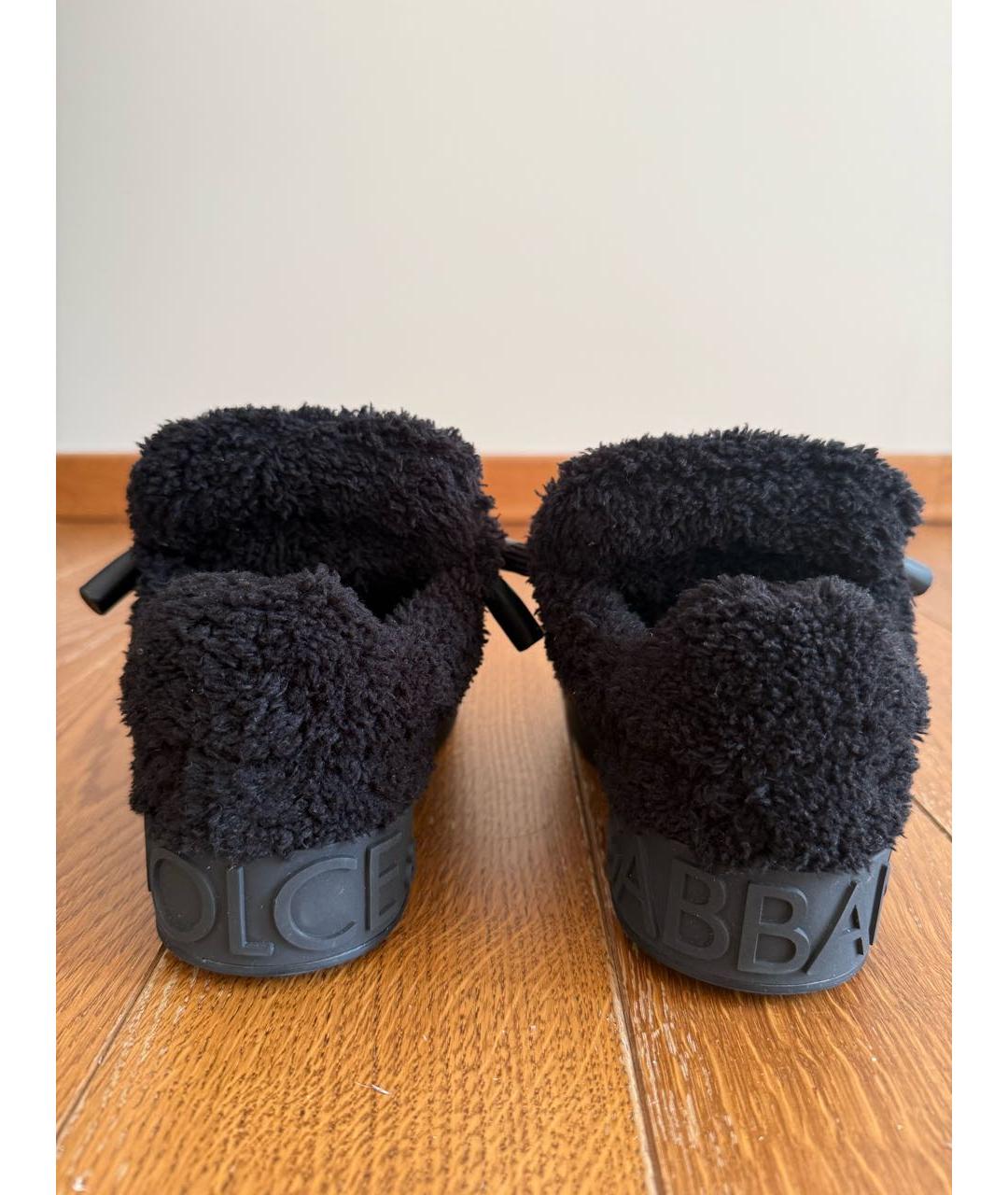 DOLCE&GABBANA Черные текстильные кеды, фото 4