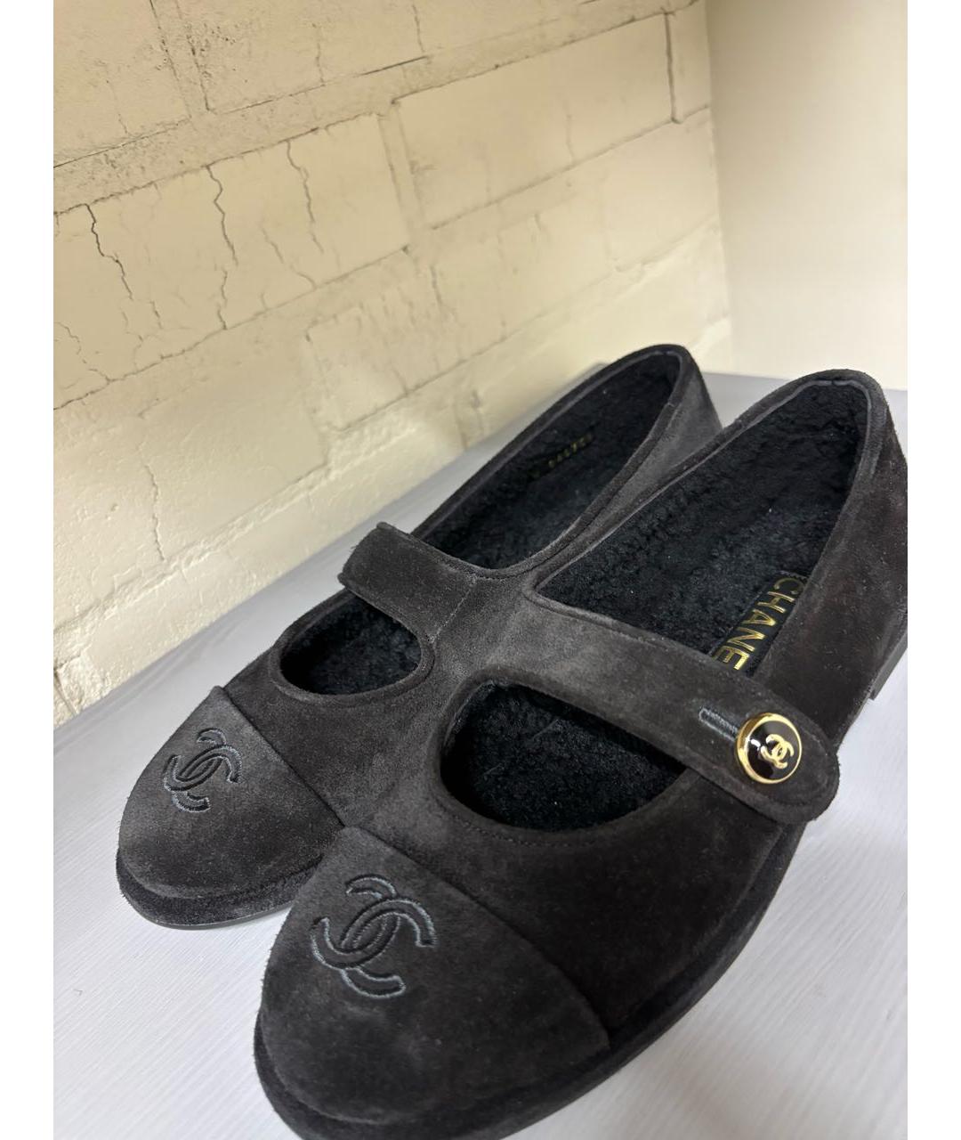 CHANEL Черные замшевые балетки, фото 5