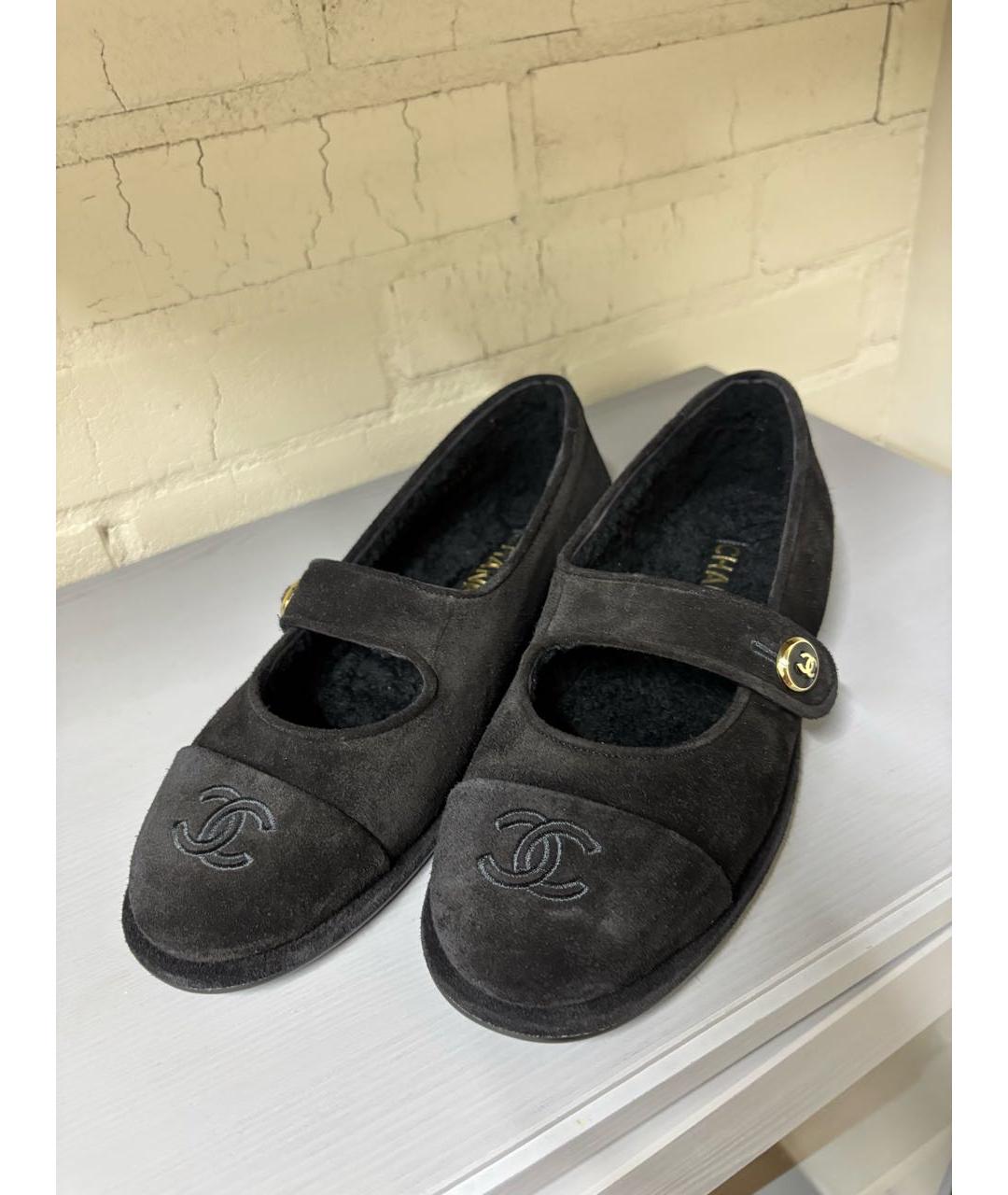 CHANEL Черные замшевые балетки, фото 2