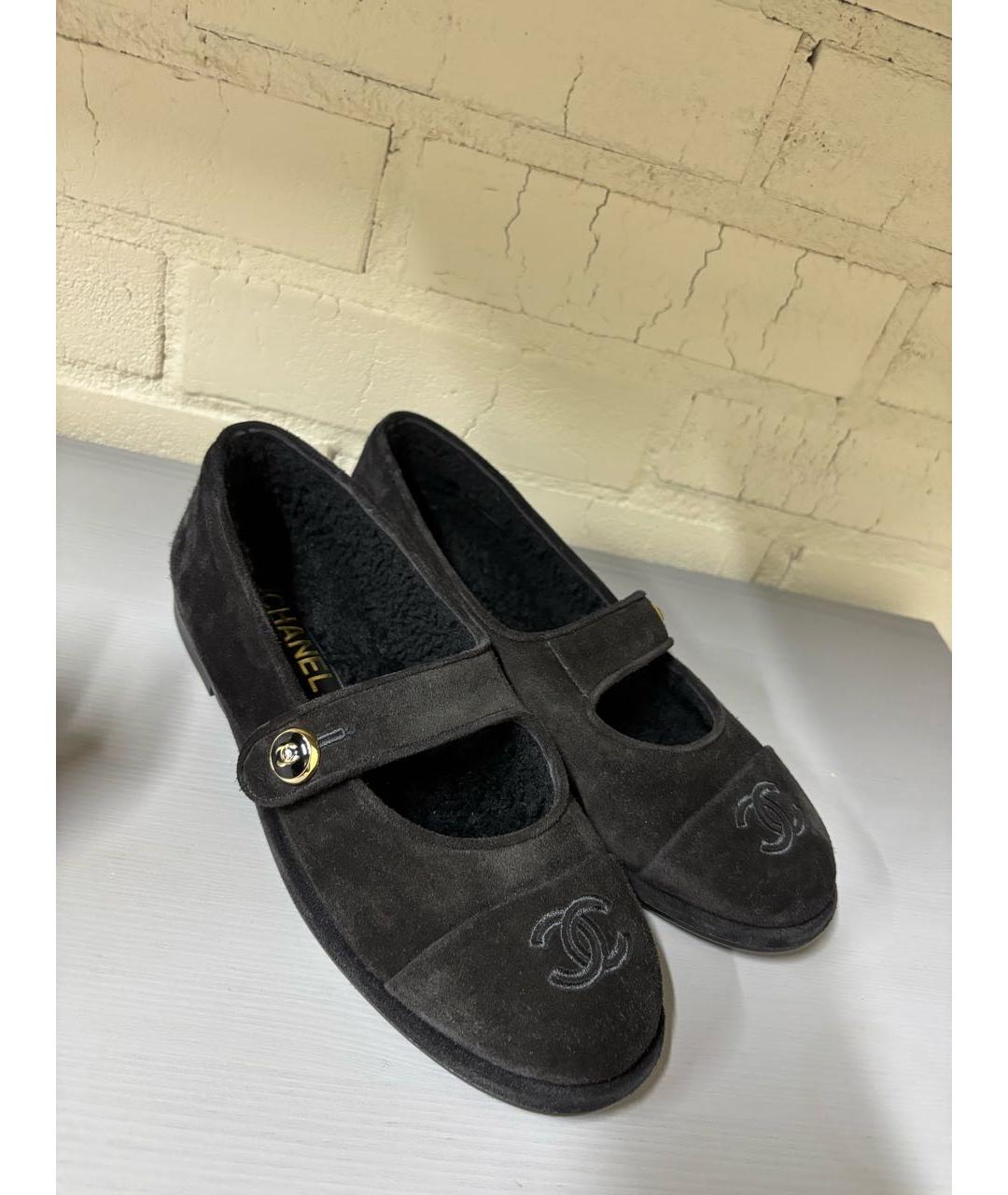 CHANEL Черные замшевые балетки, фото 4