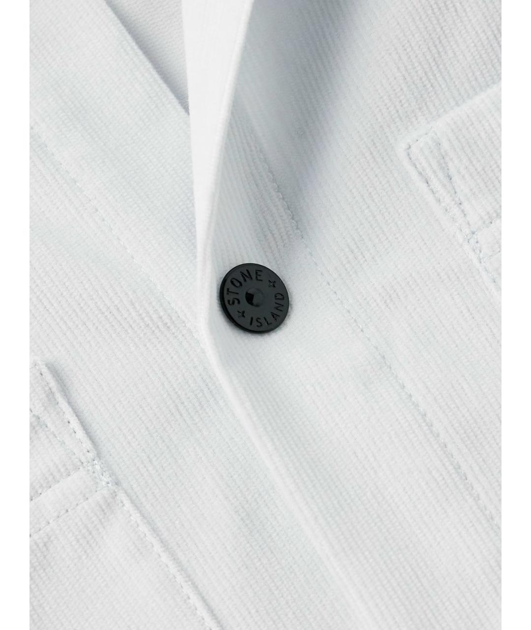 STONE ISLAND Белая хлопковая кэжуал рубашка, фото 4
