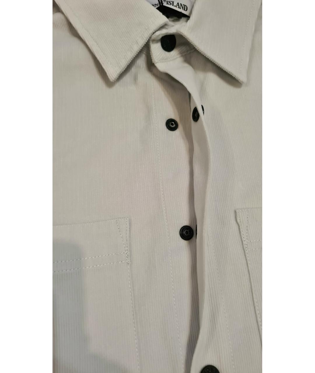 STONE ISLAND Белая хлопковая кэжуал рубашка, фото 8