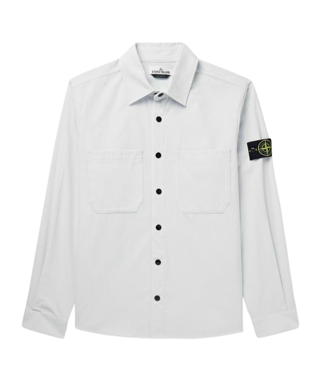 STONE ISLAND Белая хлопковая кэжуал рубашка, фото 1