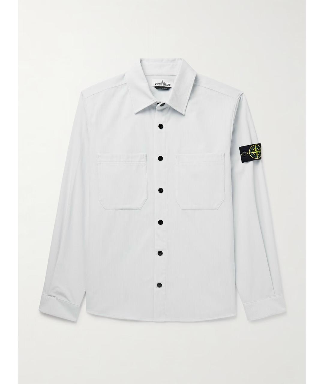 STONE ISLAND Белая хлопковая кэжуал рубашка, фото 10