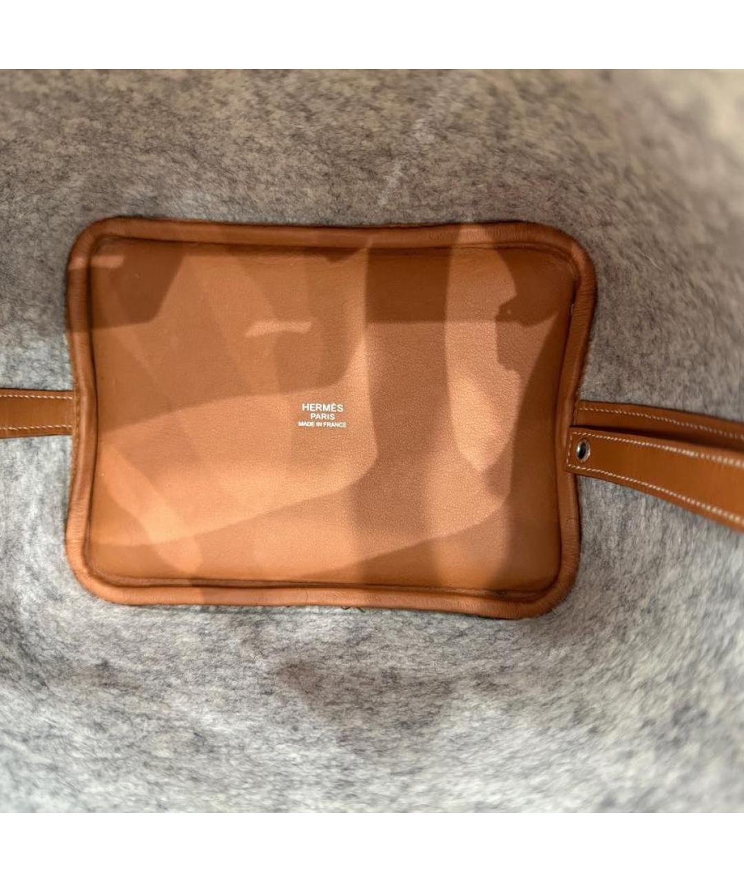 HERMES Серая сумка с короткими ручками, фото 3