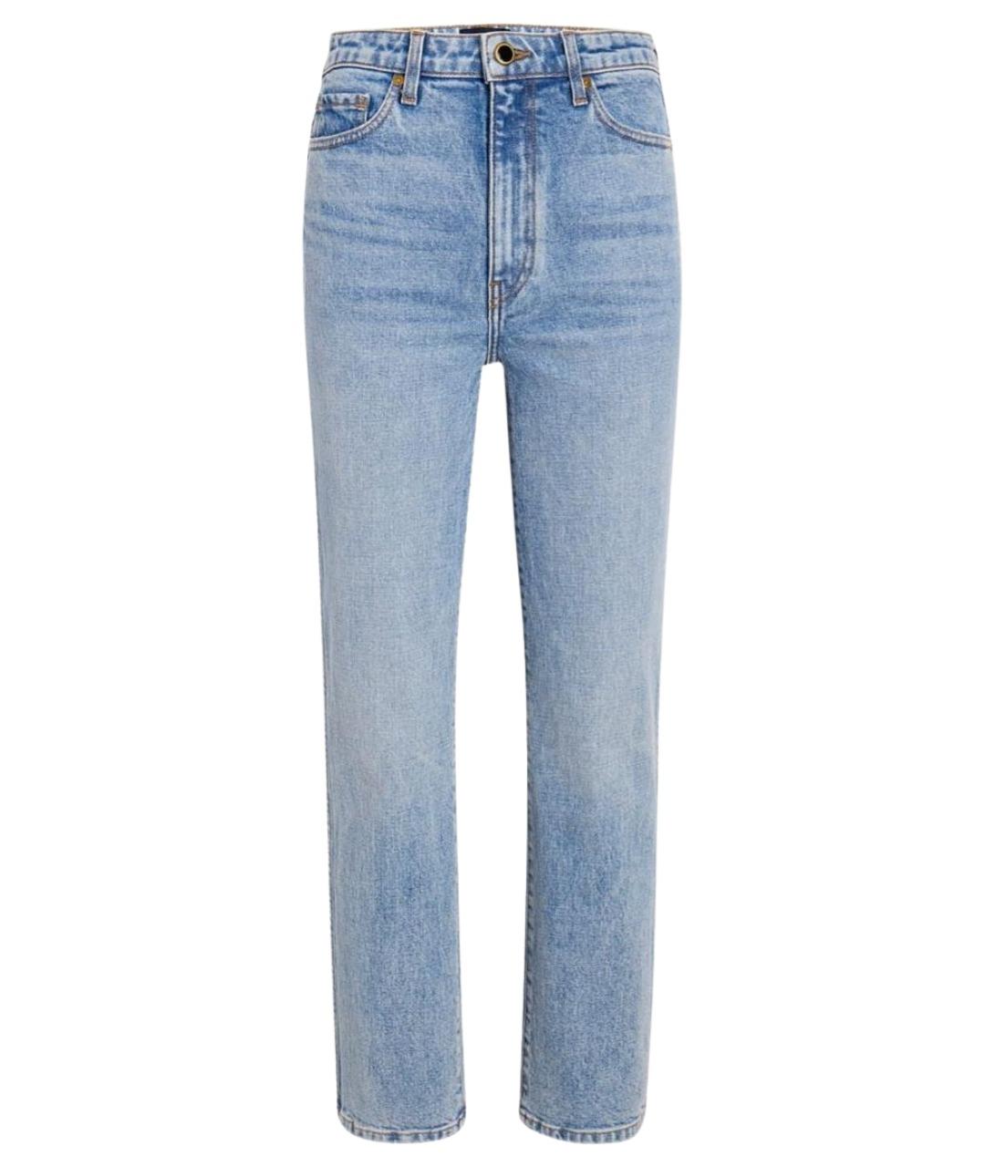 KHAITE Голубые хлопковые прямые джинсы, фото 1