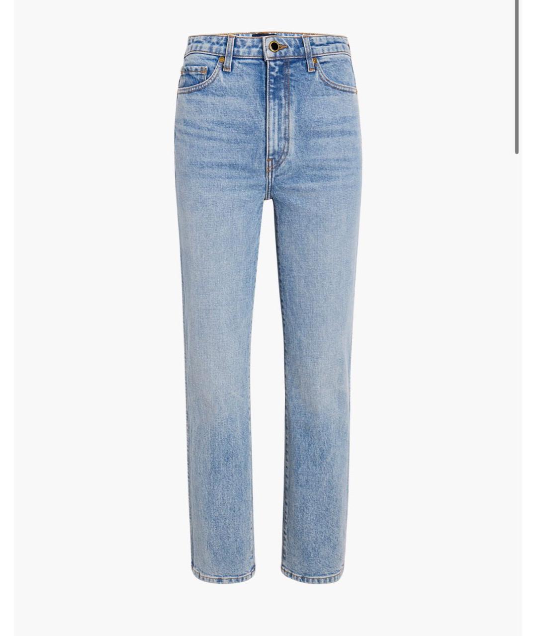 KHAITE Голубые хлопковые прямые джинсы, фото 6