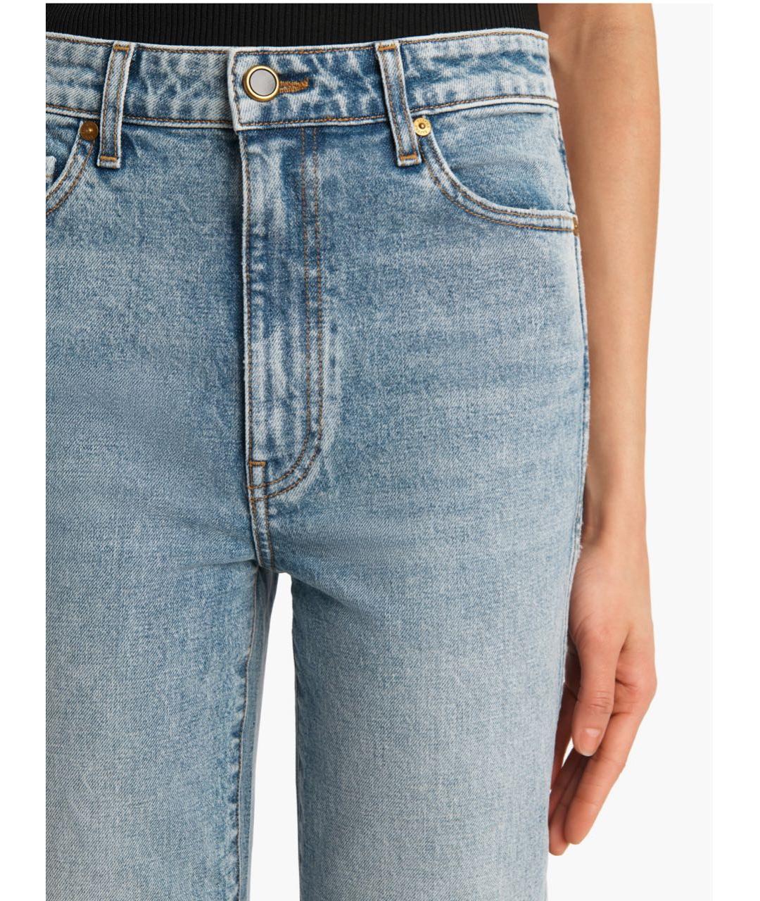 KHAITE Голубые хлопковые прямые джинсы, фото 3