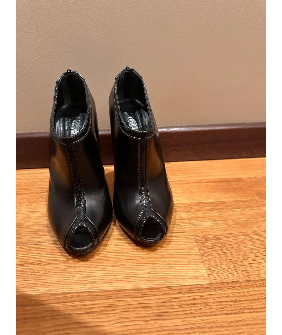 ALEXANDER MCQUEEN Черные кожаные ботильоны, фото 2