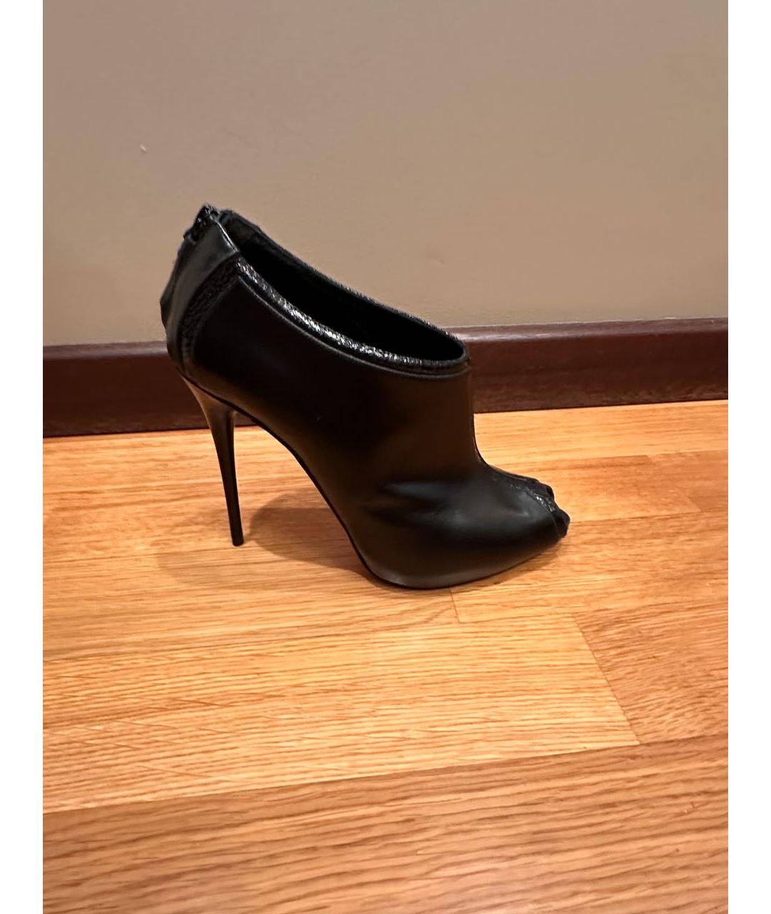 ALEXANDER MCQUEEN Черные кожаные ботильоны, фото 5