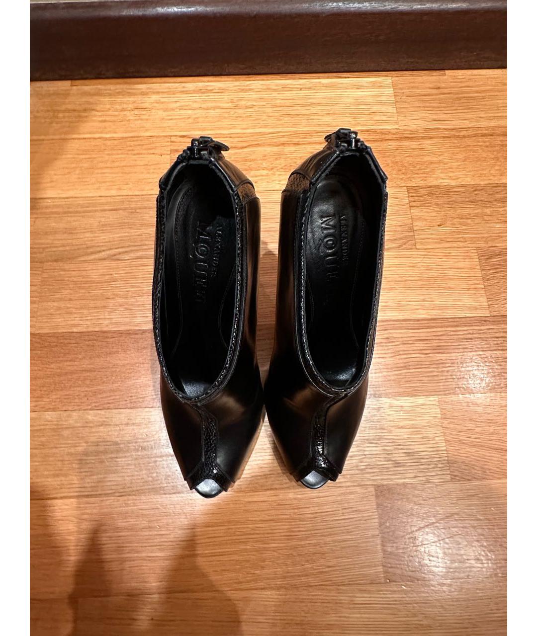 ALEXANDER MCQUEEN Черные кожаные ботильоны, фото 3