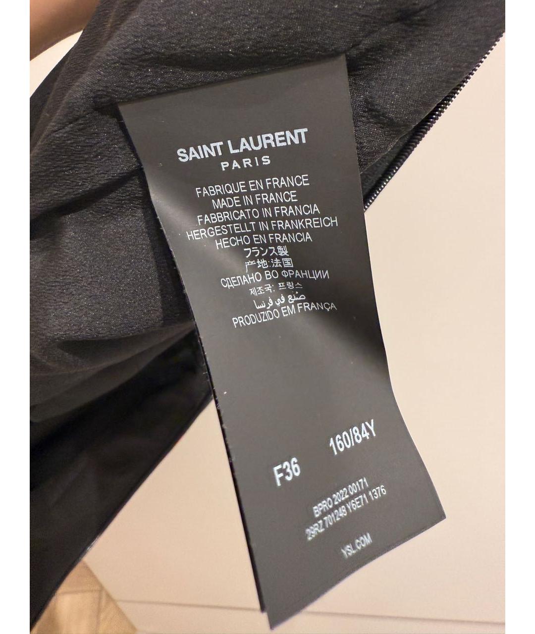 SAINT LAURENT Черное шелковое вечернее платье, фото 6