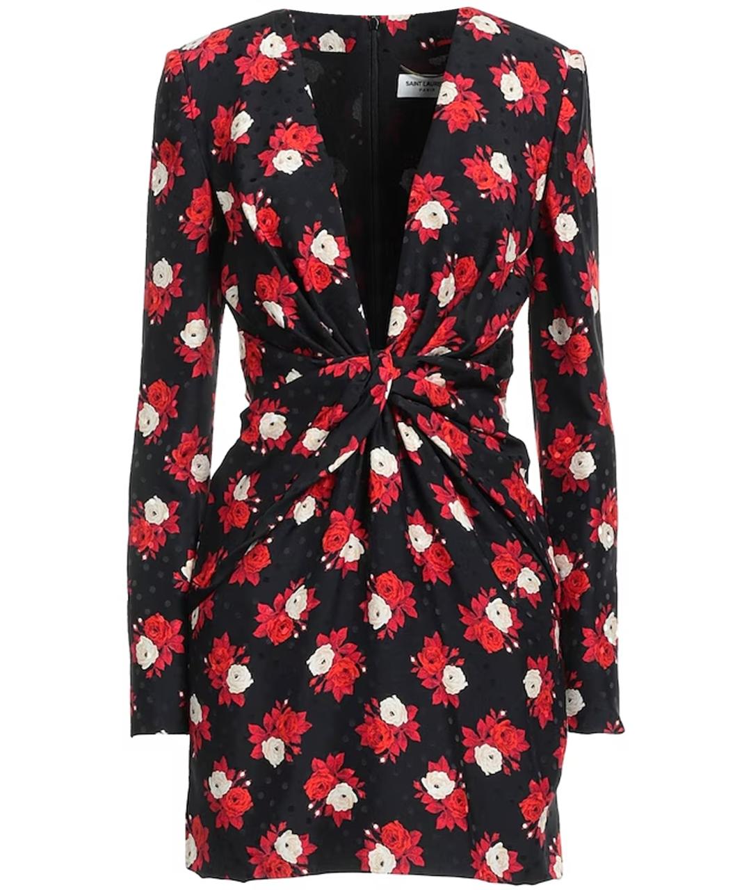 SAINT LAURENT Черное шелковое вечернее платье, фото 1