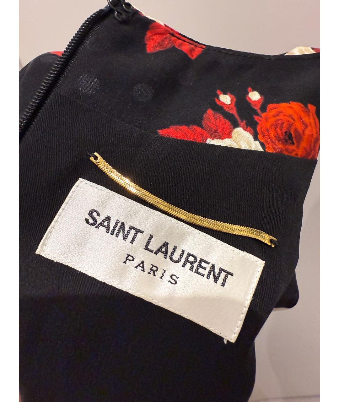 SAINT LAURENT Черное шелковое вечернее платье, фото 5