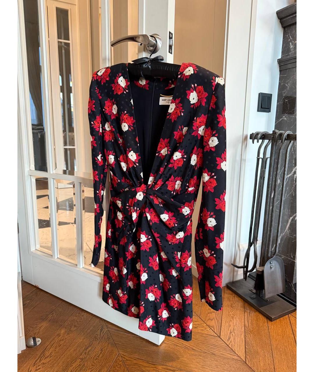 SAINT LAURENT Черное шелковое вечернее платье, фото 2