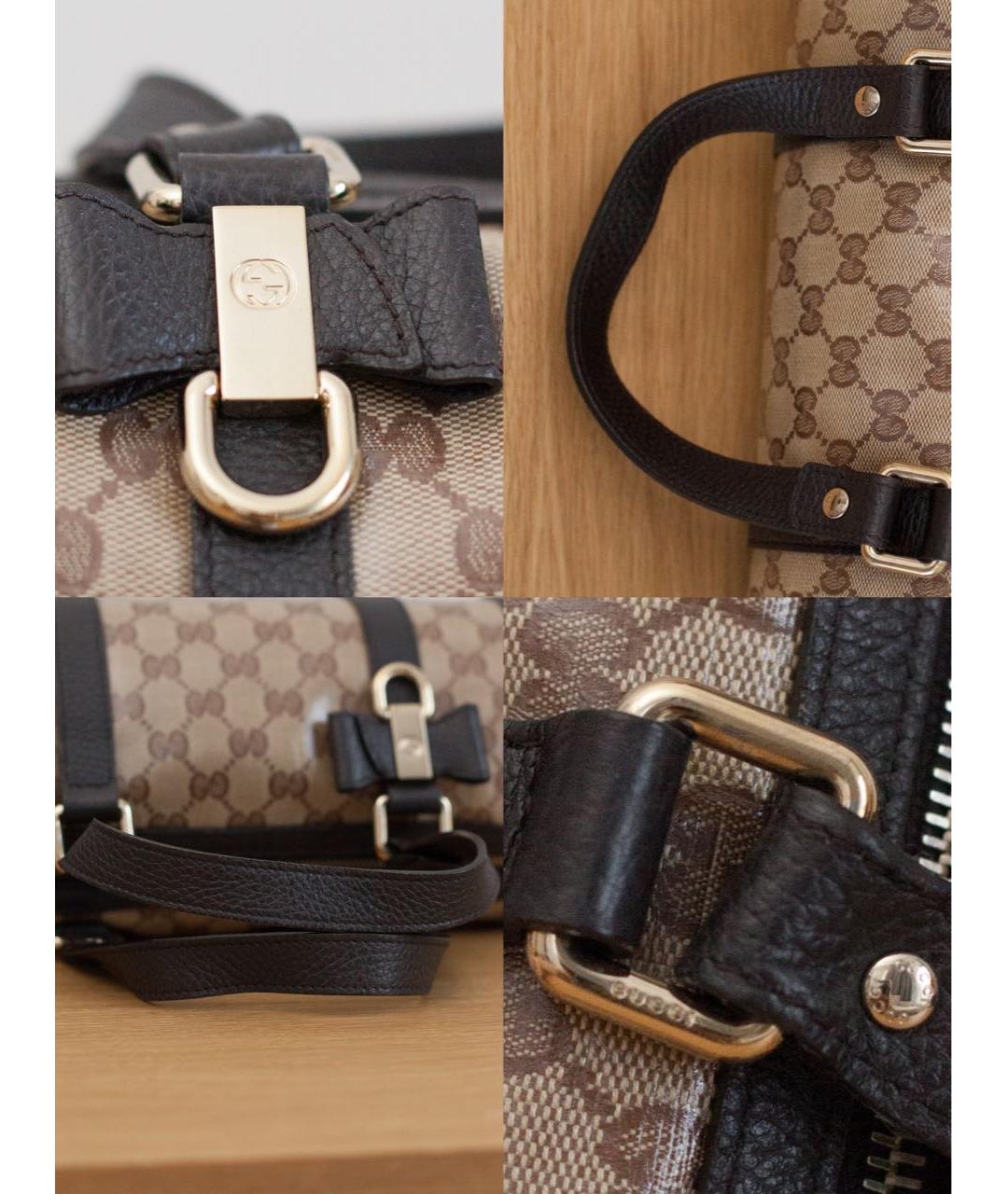 GUCCI Коричневая кожаная сумка через плечо, фото 7