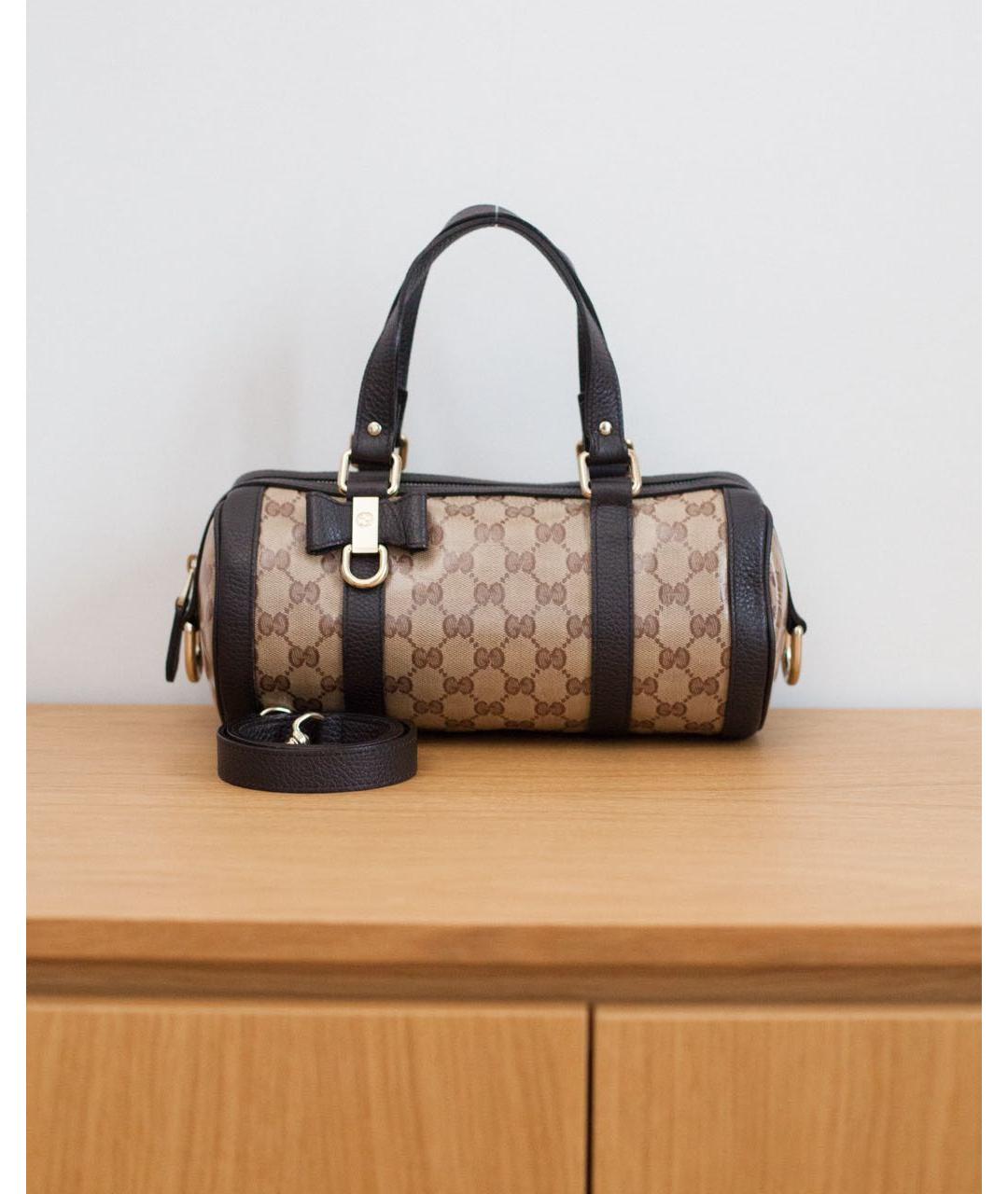 GUCCI Коричневая кожаная сумка через плечо, фото 9