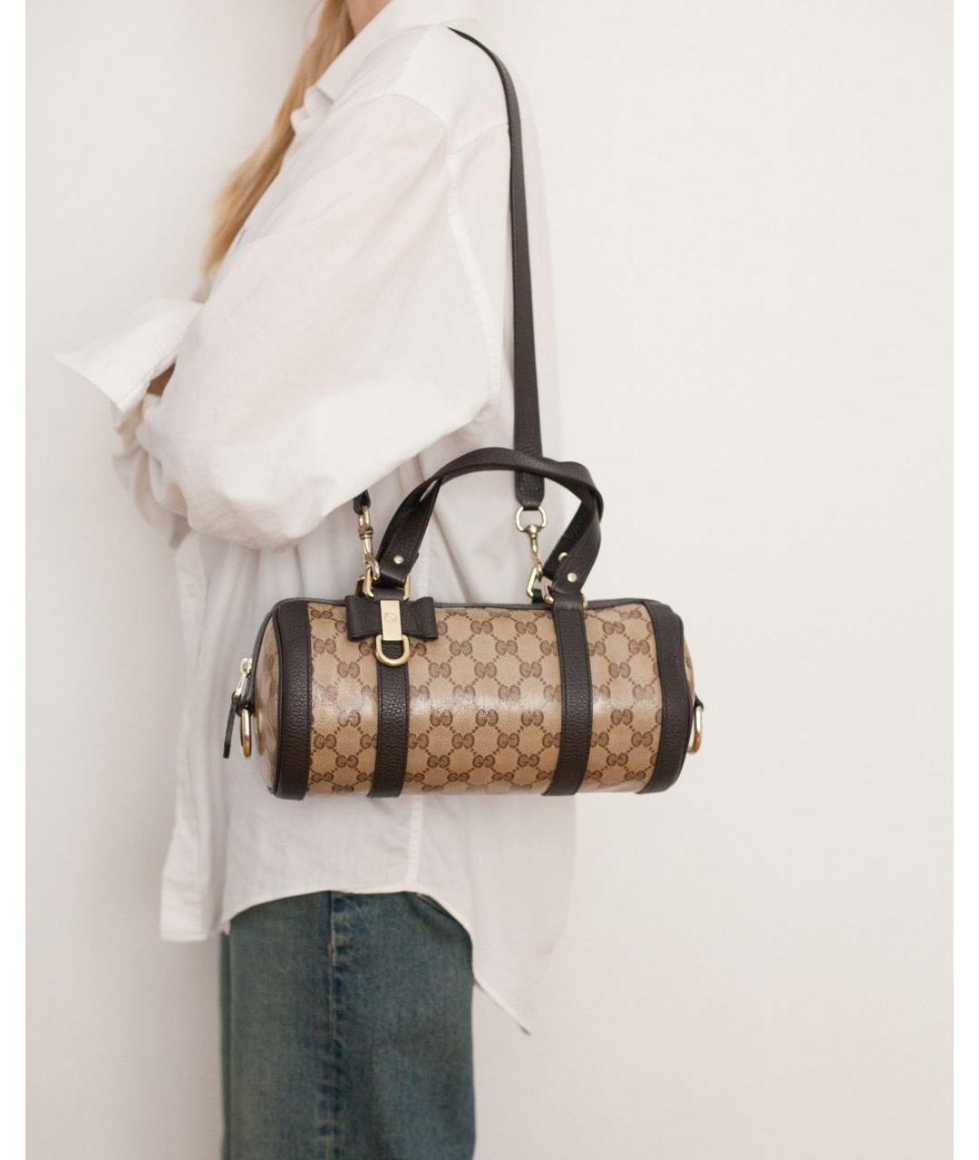 GUCCI Коричневая кожаная сумка через плечо, фото 2