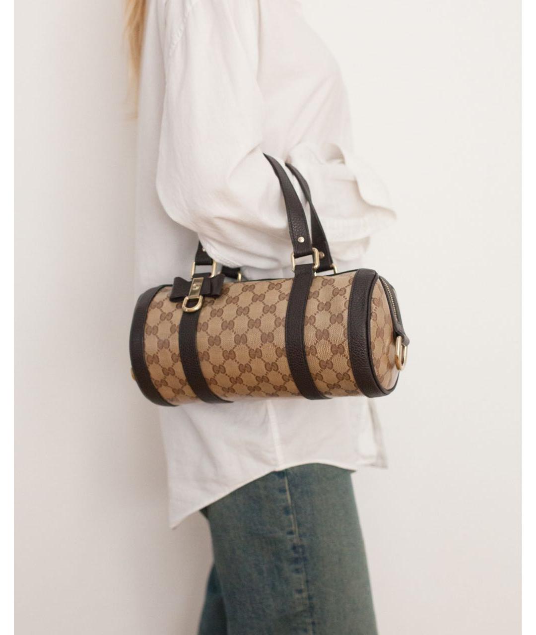 GUCCI Коричневая кожаная сумка через плечо, фото 3