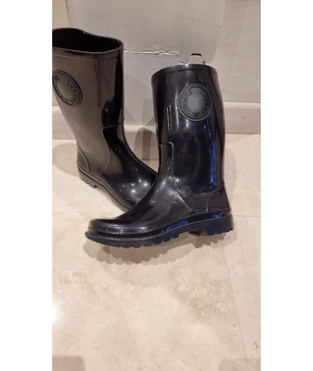 EMPORIO ARMANI KIDS Черные резиновые сапоги, фото 10