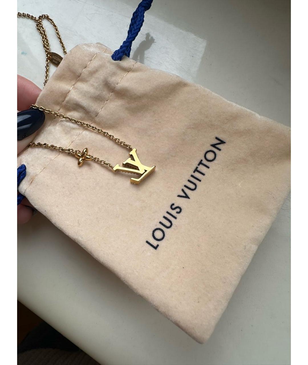 LOUIS VUITTON Золотое латунное колье, фото 3