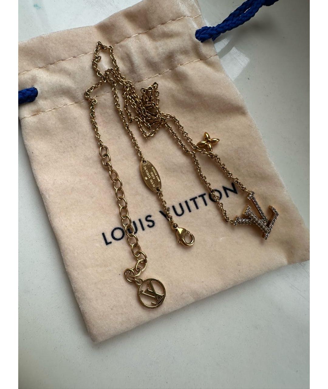 LOUIS VUITTON Золотое латунное колье, фото 6