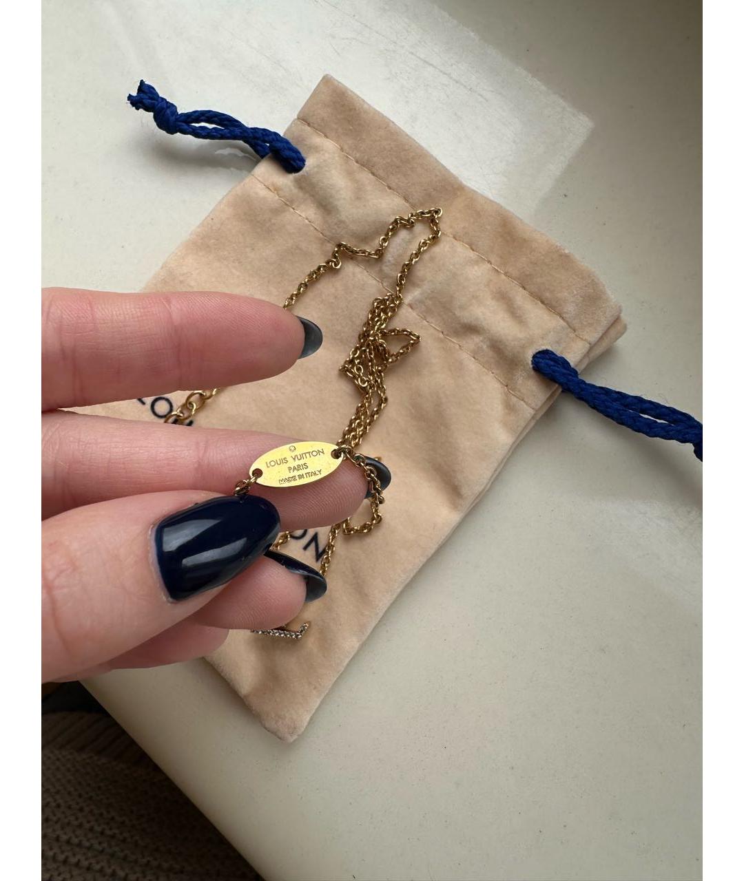 LOUIS VUITTON Золотое латунное колье, фото 4