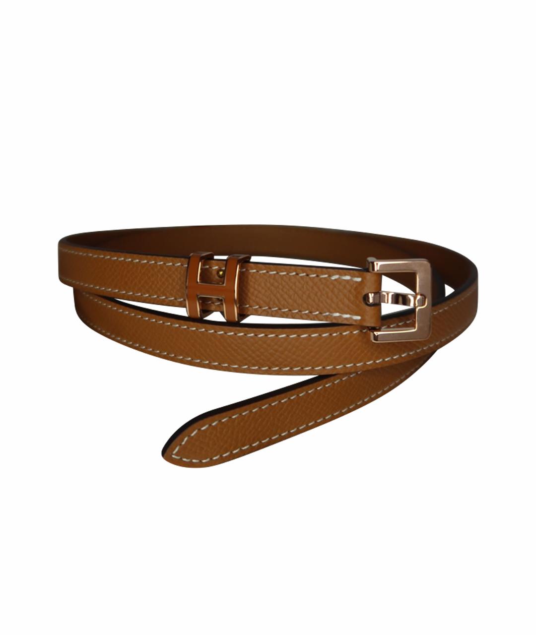 HERMES Бежевый кожаный ремень, фото 1