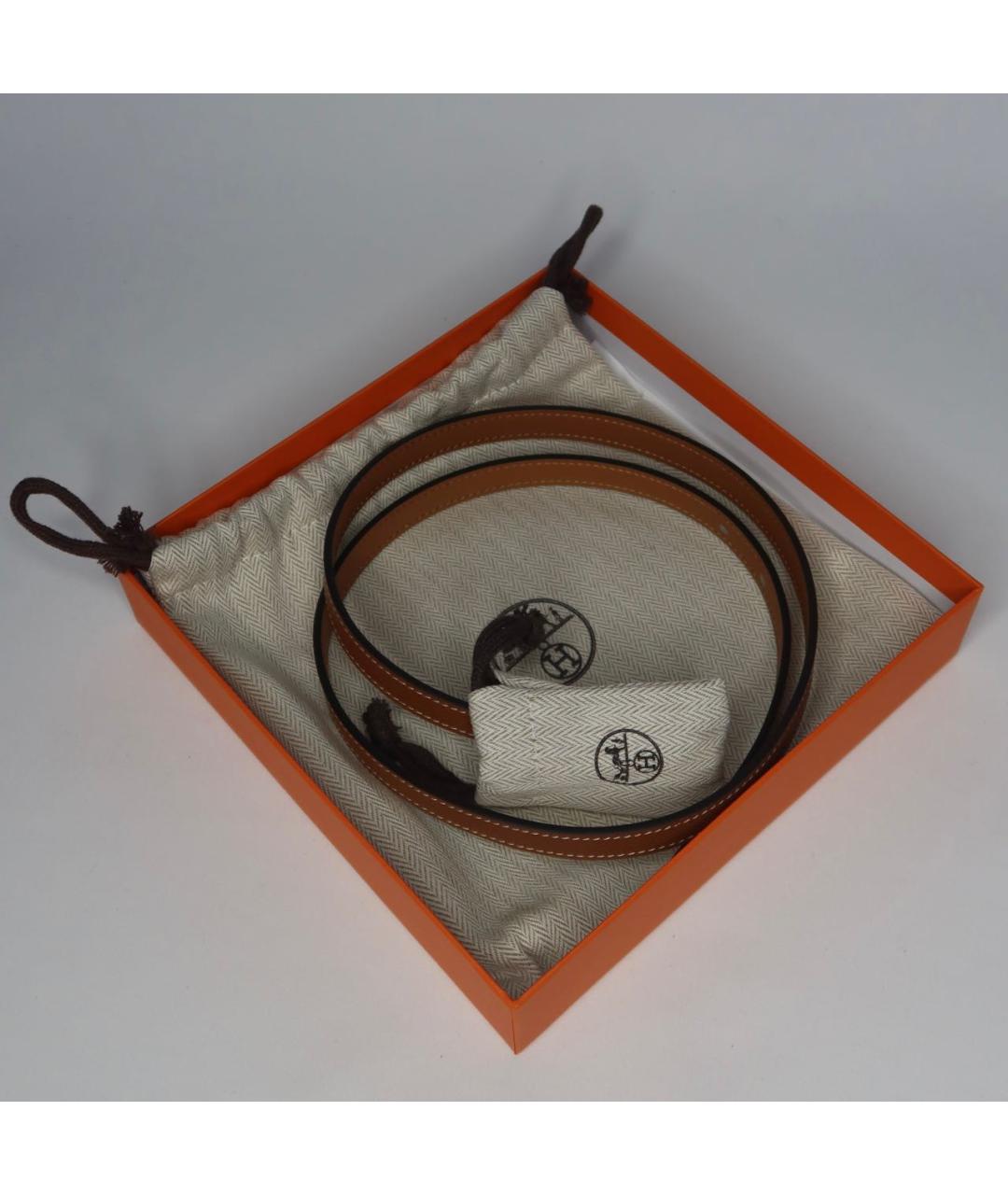 HERMES Бежевый кожаный ремень, фото 4