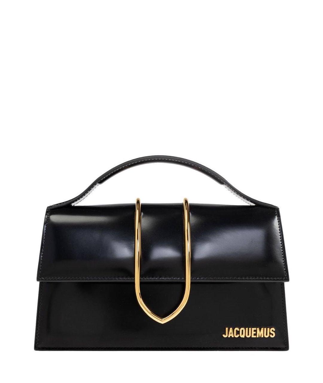 JACQUEMUS Черная кожаная сумка тоут, фото 7