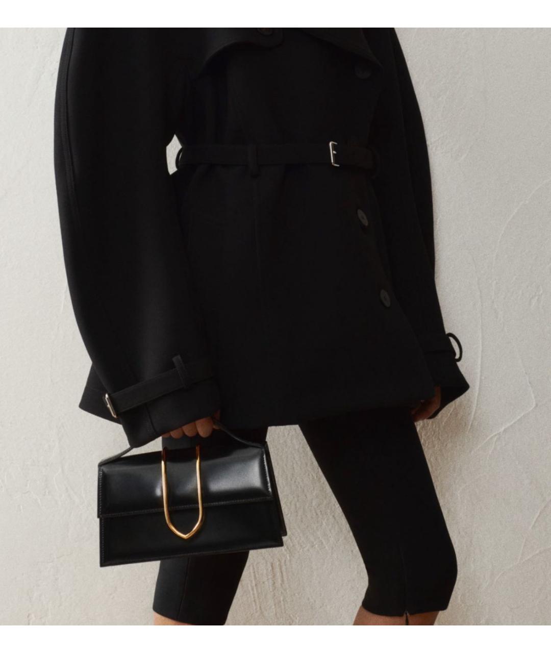 JACQUEMUS Черная кожаная сумка тоут, фото 6