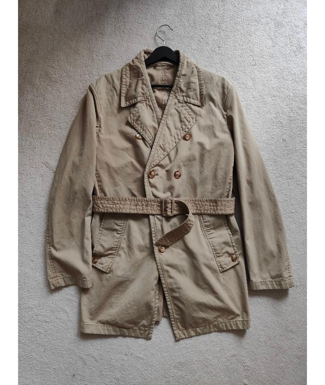 MIU MIU Бежевый хлопковый тренч / плащ, фото 10