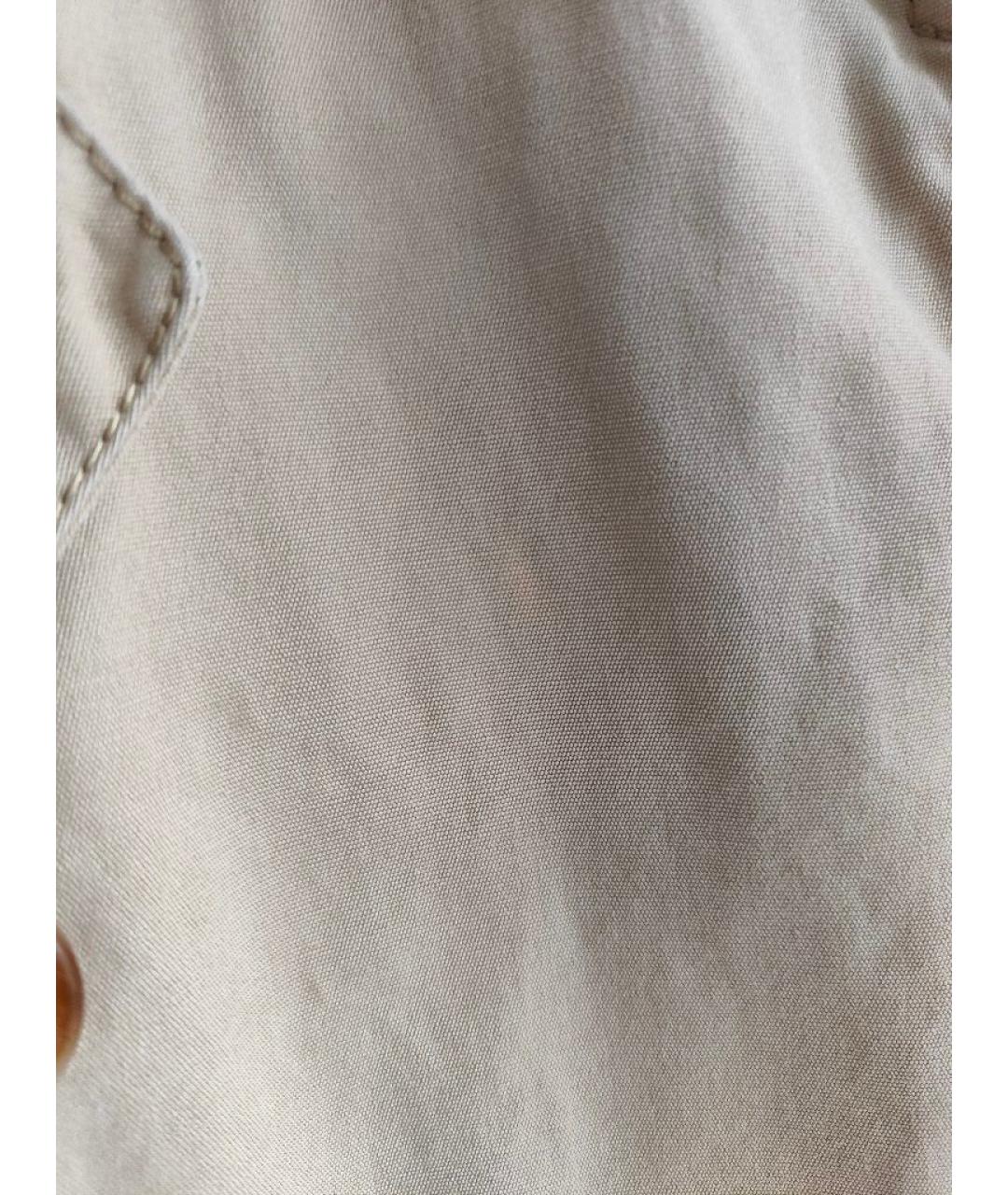 MIU MIU Бежевый хлопковый тренч / плащ, фото 8