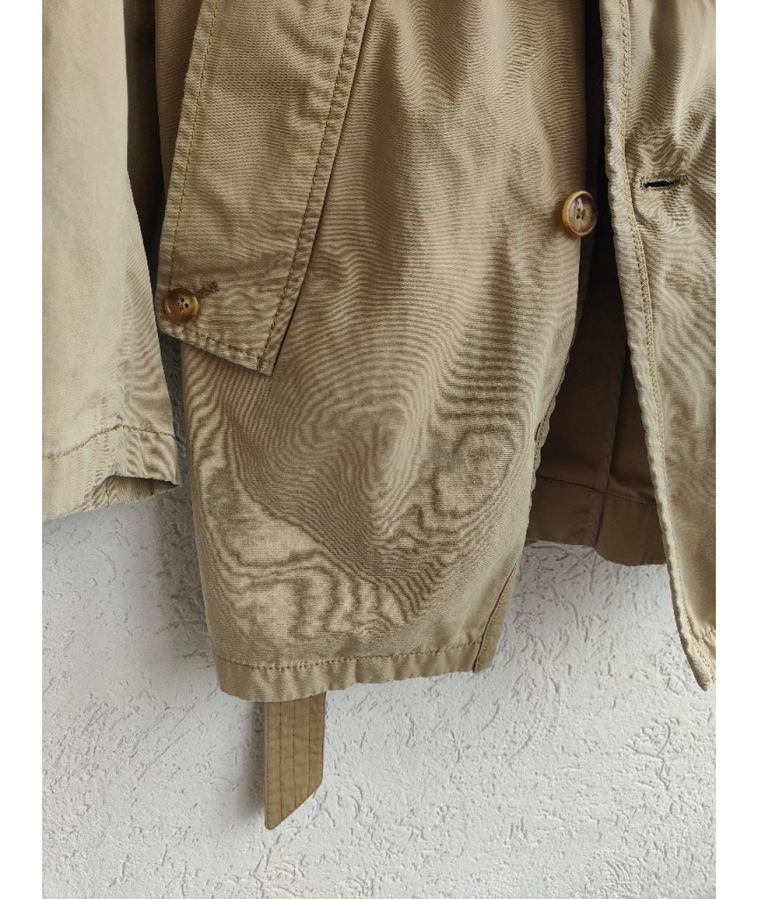MIU MIU Бежевый хлопковый тренч / плащ, фото 9