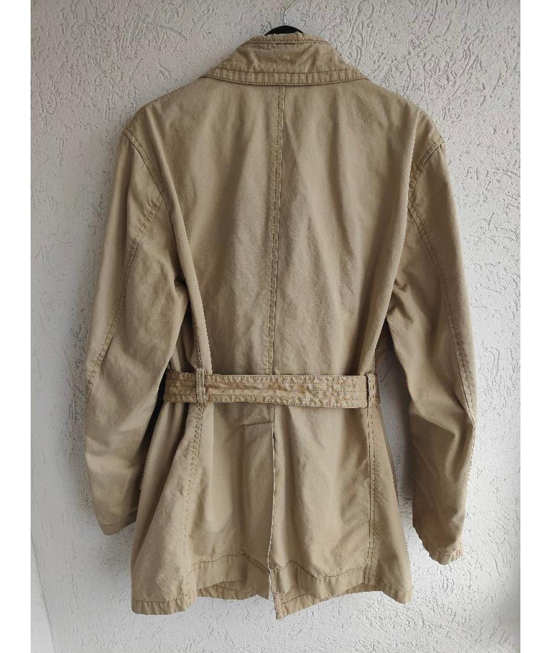 MIU MIU Бежевый хлопковый тренч / плащ, фото 3