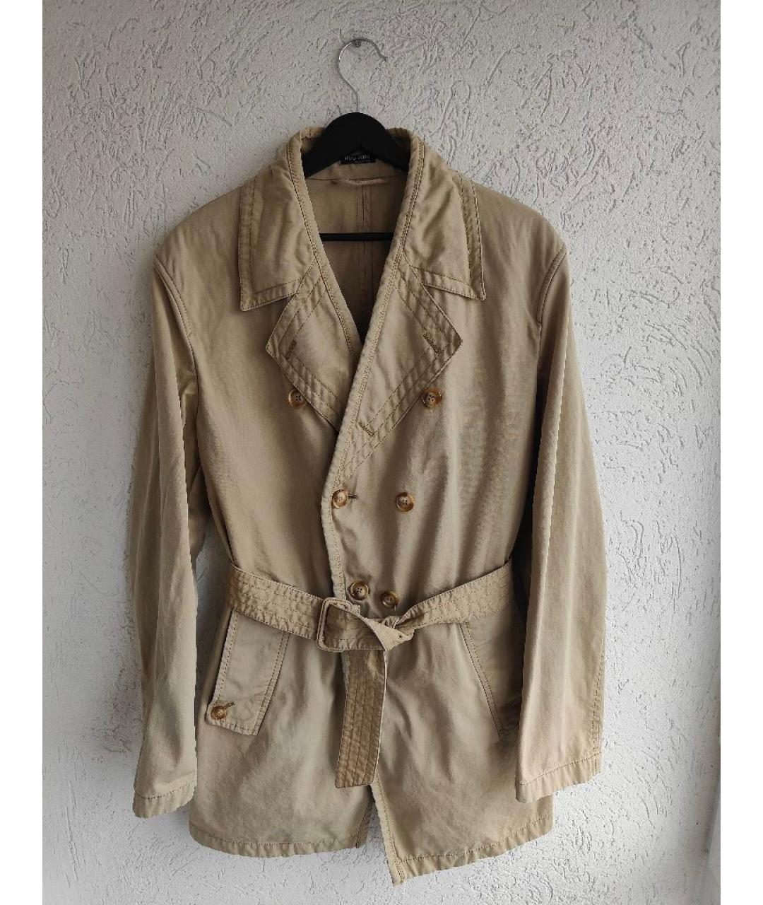 MIU MIU Бежевый хлопковый тренч / плащ, фото 2