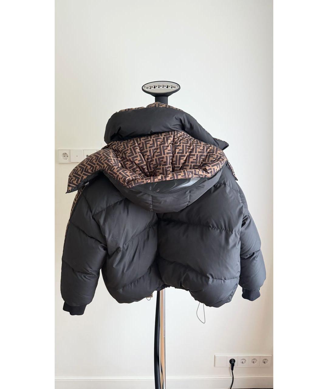 FENDI Черный полиэстеровый пуховик, фото 2