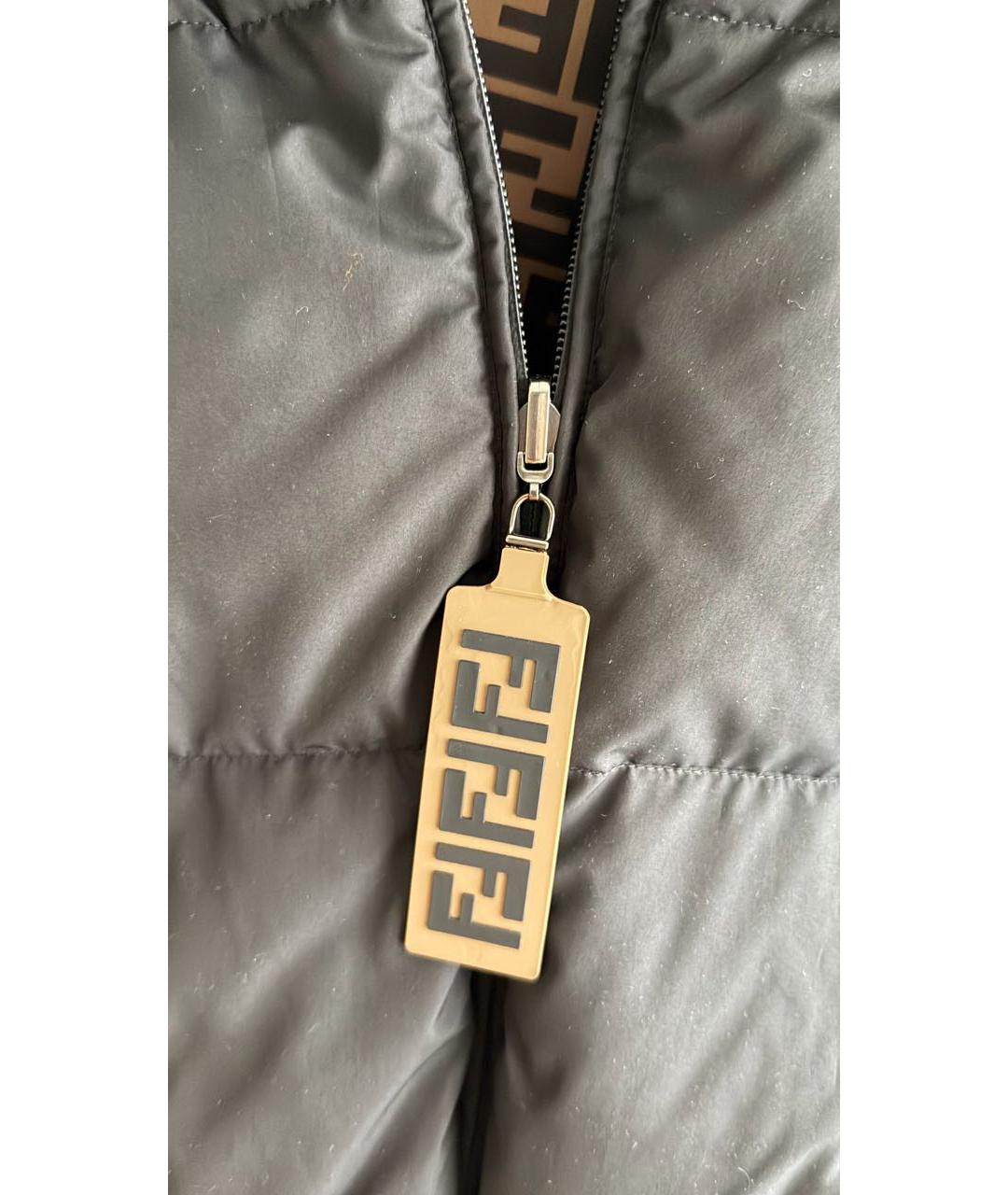 FENDI Черный полиэстеровый пуховик, фото 5
