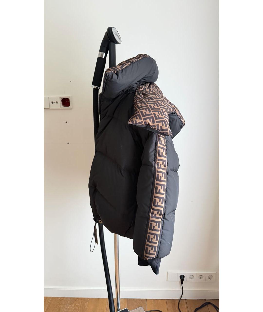FENDI Черный полиэстеровый пуховик, фото 3
