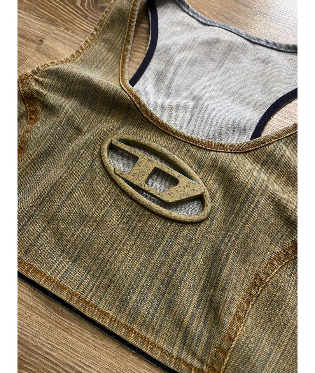 DIESEL Хаки деним футболка, фото 7