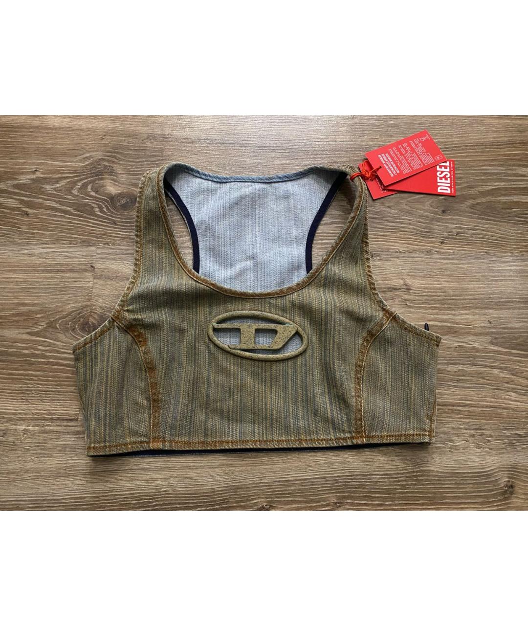 DIESEL Хаки деним футболка, фото 6