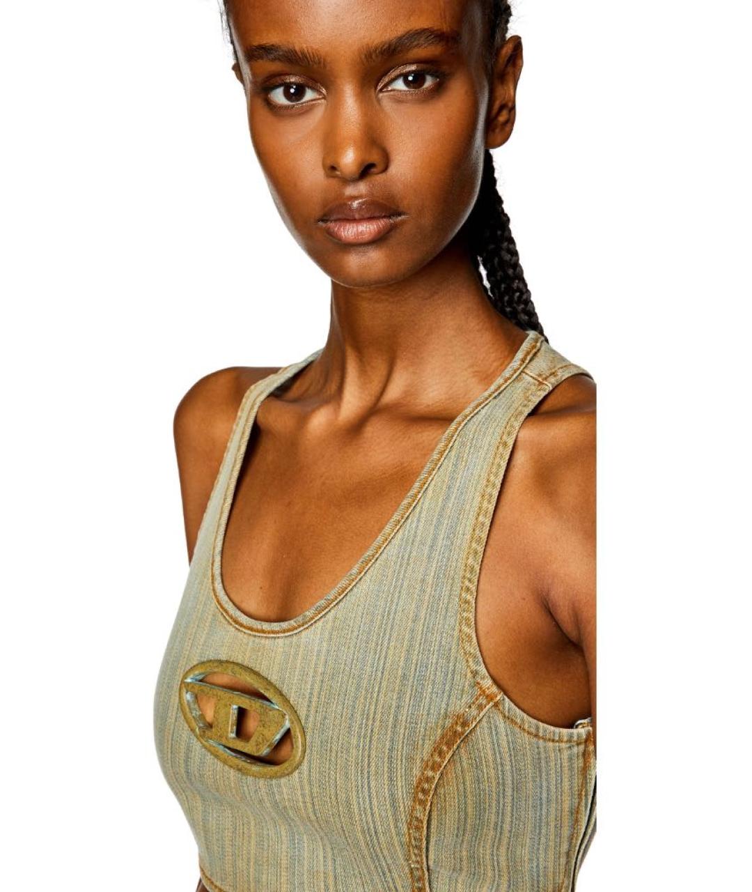 DIESEL Хаки деним футболка, фото 4