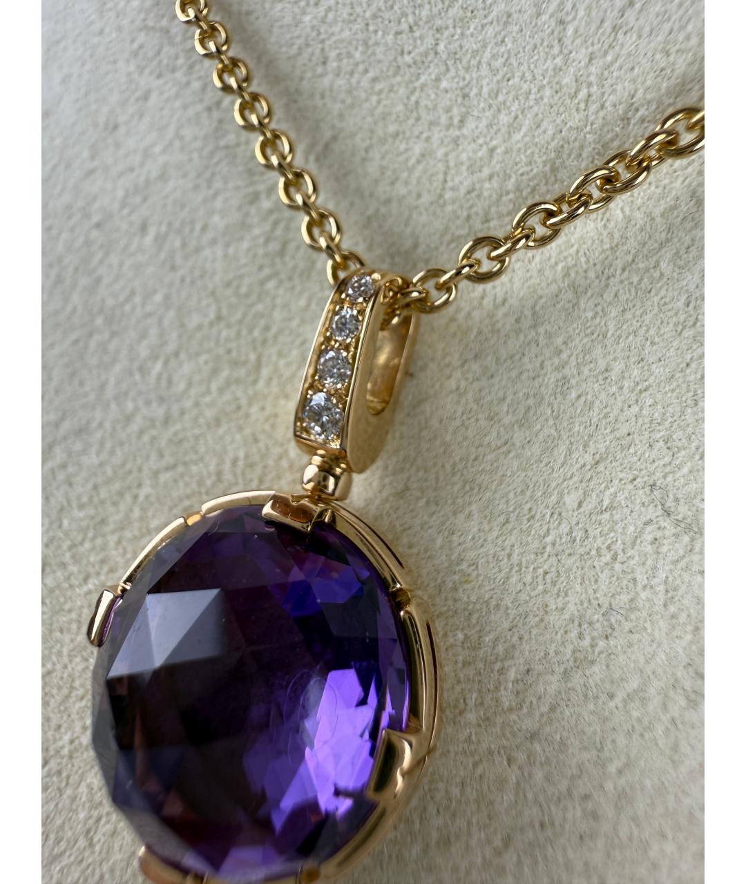 BVLGARI Фиолетовая подвеска из розового золота, фото 5