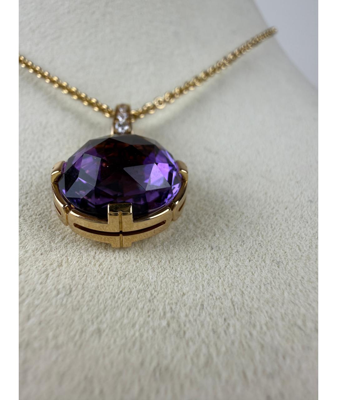 BVLGARI Фиолетовая подвеска из розового золота, фото 4