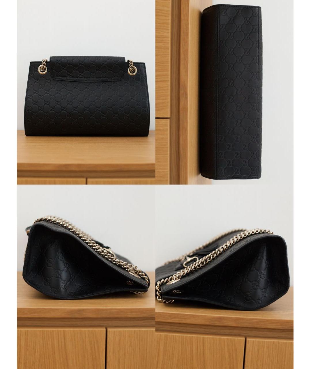 GUCCI Черная кожаная сумка через плечо, фото 5