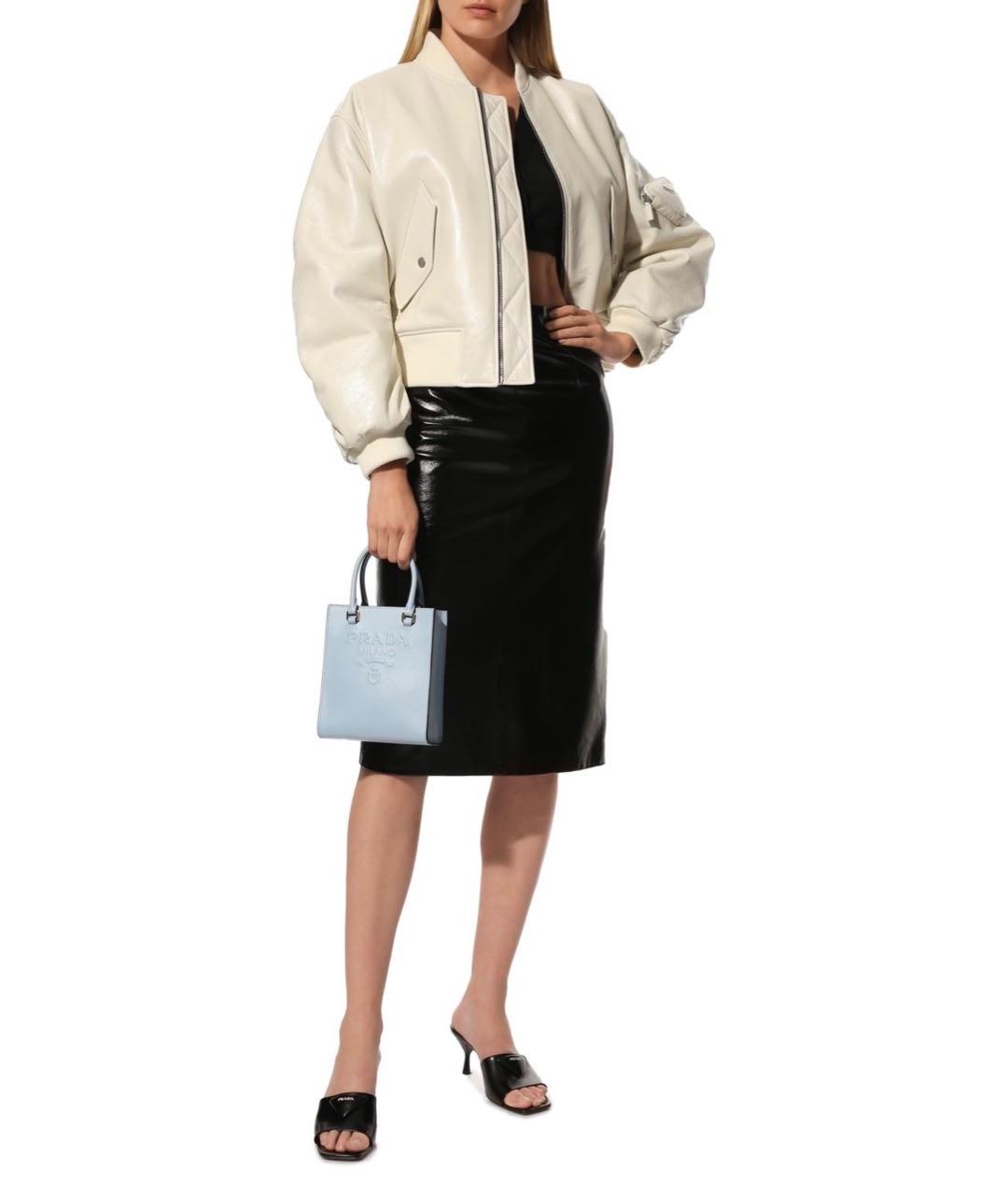 PRADA Голубая кожаная сумка через плечо, фото 5
