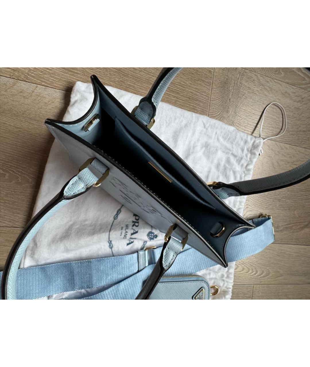PRADA Голубая кожаная сумка через плечо, фото 8