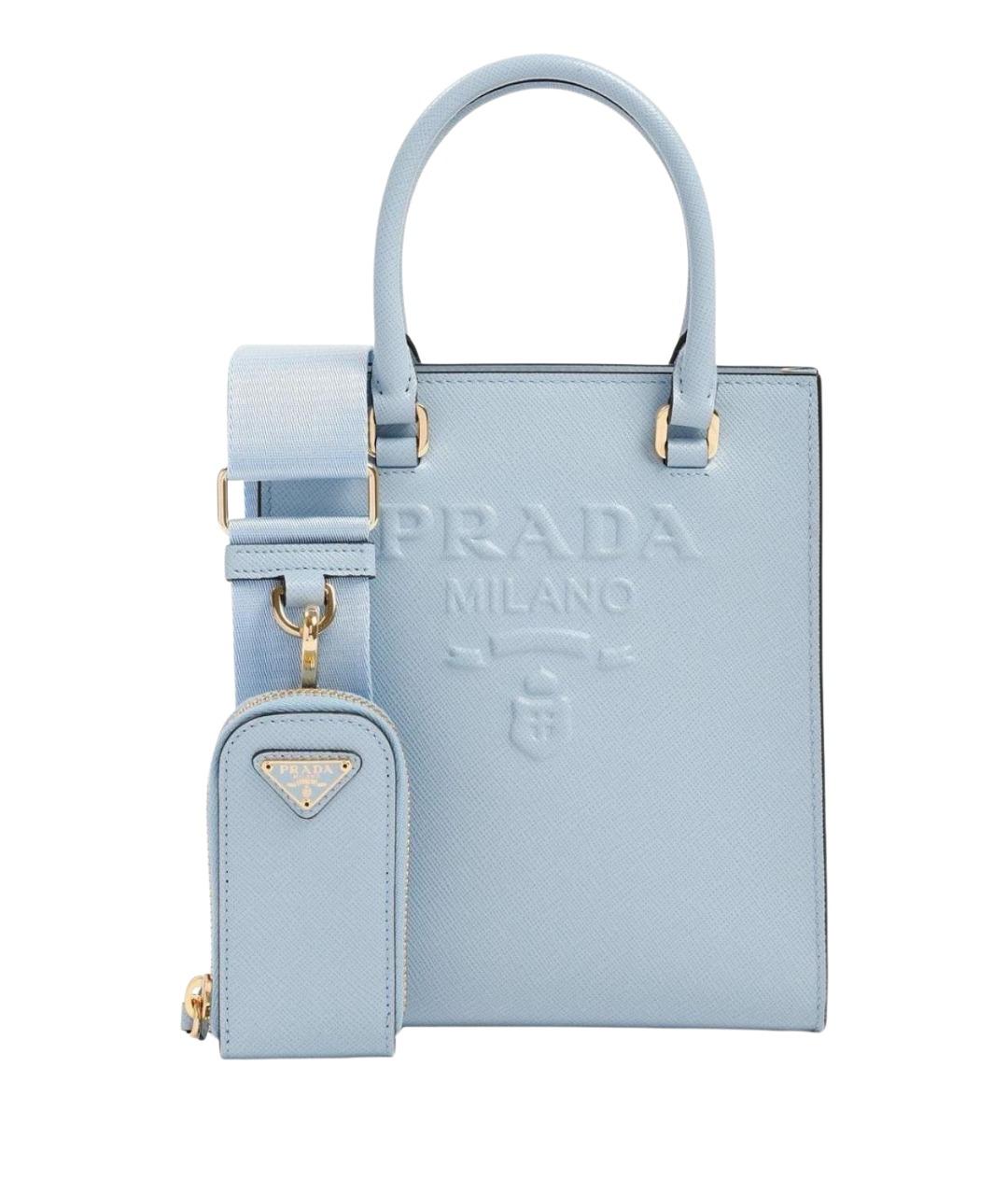 PRADA Голубая кожаная сумка через плечо, фото 10